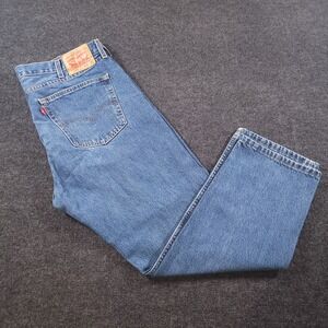 Levi's 505 Jeans Mens 40x30 Blue Regular Fit Straight Leg Med Wash‎ Denim